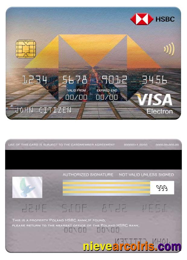 Poland HSBC bank visa electron card